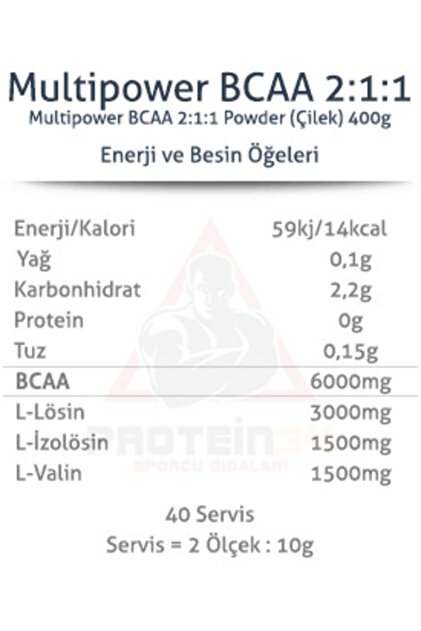 Multipower Bcaa Powder 400 Gr 40 Servis Kiraz Aromalı Amino Asit - 2