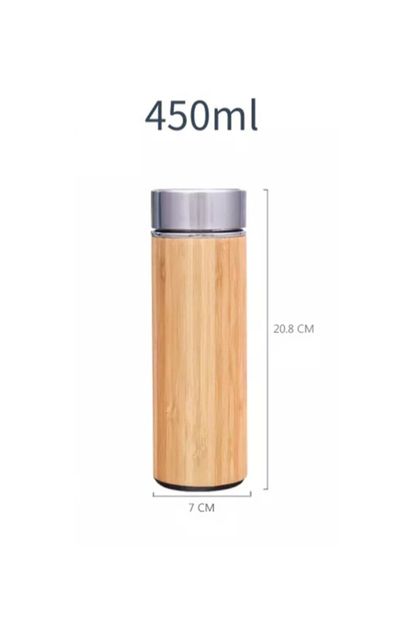 Genel Markalar Bambu Çelik Termos 450 Ml Iki Katmanlı Hassas Teknoloji Isı Ve Soğuk Yalıtımı-çekil Filtre - 2