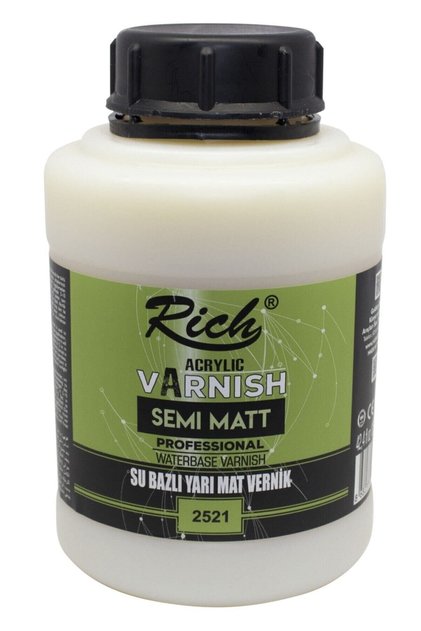 Acrylic Varnish Semi Matt Professional Water -based Varnish Su Bazlı Yarı Mat Vernik 1250 Cc