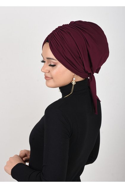 Burgundy Colored Gathered Ready Bonnet