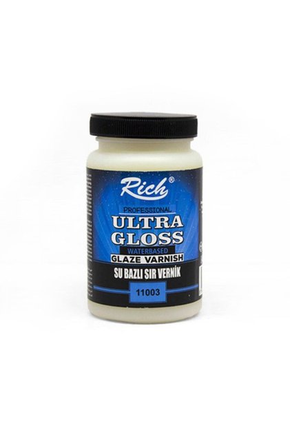 Professional Ultra Gloss Waterbased Glaze Varnish Su Bazlı Sır Vernik 250 Cc