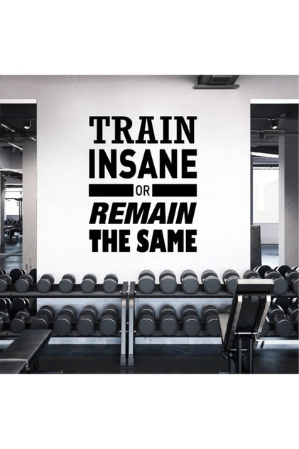 Gym Fitness Wall Lettering 3 (train Insane Or Remain The Same) Sticker