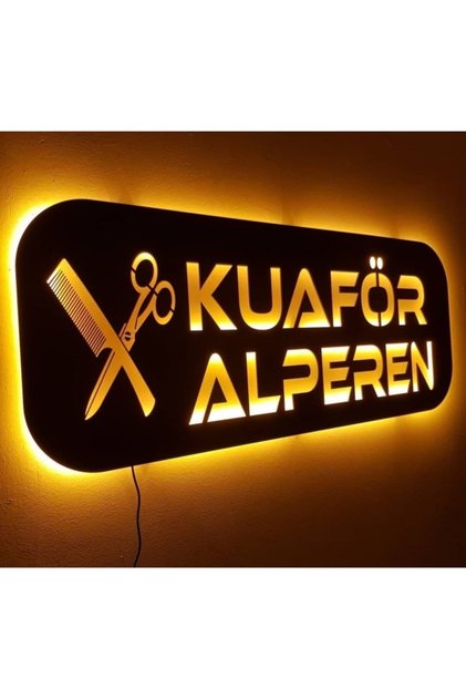 Işletmelere Özel Olarak Tasarlanabilen Led Işıklı Ahşap Tablo