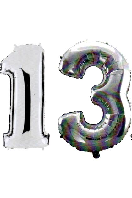 Best 13 Year Old Number Foil Balloon Silver 40 Inch 100 cm