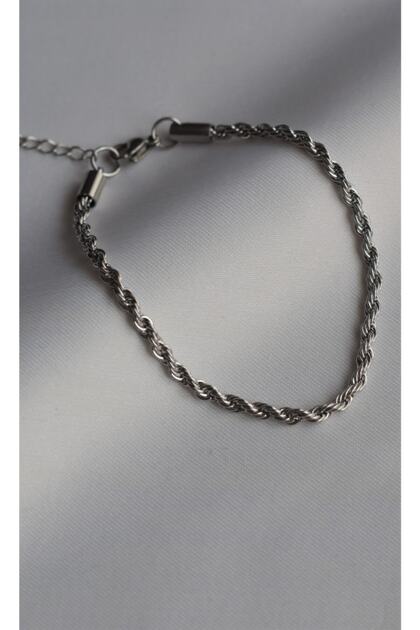 Silver Twist Chain Women's Steel Bracelet