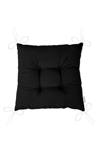 Realhomes Siyah Renkli Pofidik Sandalye Minderi 40x40 - 3