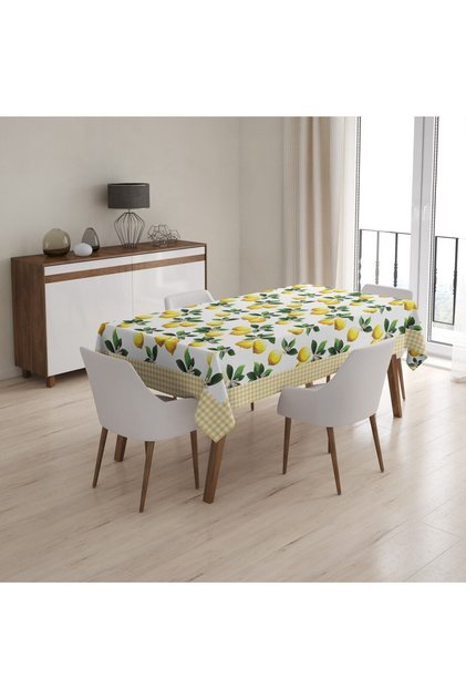 Limon Desen Baskılı Masa Örtüsü
