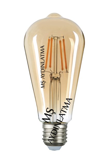 E27 Duylu Armut 8 Watt Gün Işığı Led Filament Rustik Ampul