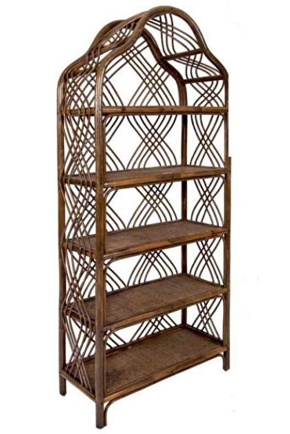 Rattan Ceviz Kitaplık