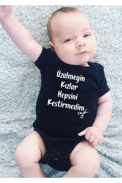 Don't Worry About Circumcision Bodysuit Girls Design Black Baby Bodysuit