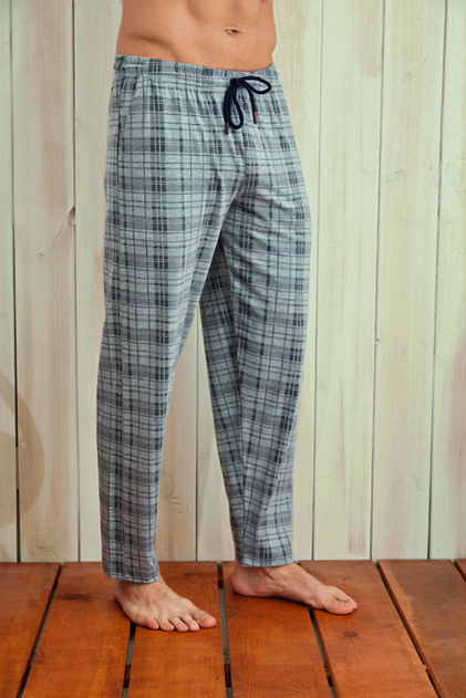 Thin Single Bottom Plaid Combed Cotton Pajamas