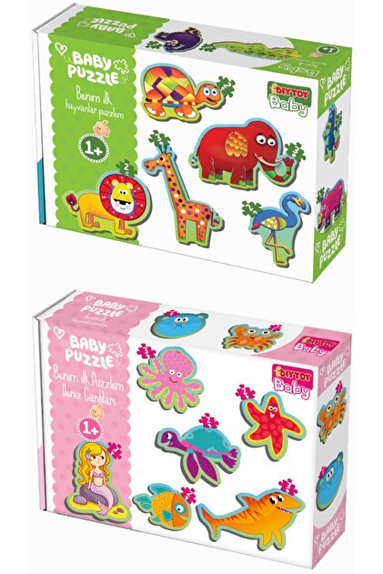 Diytoy Baby Puzzle Orman Hayvanları Ve Deniz Canlıları 2'li Set