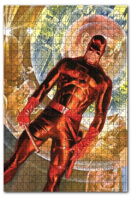 Red Mask Daredevil Patterned Visual 120 Piece Puzzle Jigsaw Puzzle Mdf (wood)