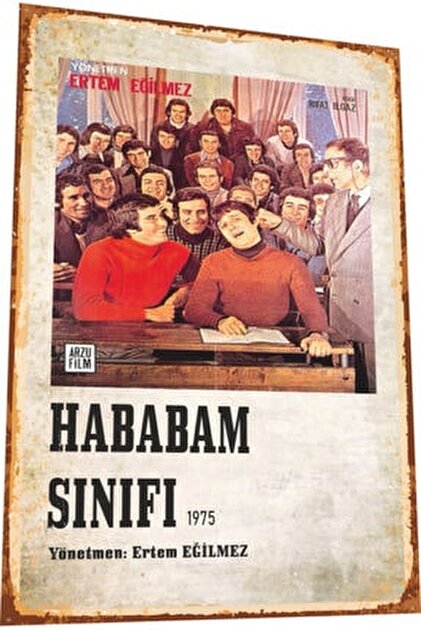 Hayat Poster Mavi Boncuk Kimdeyse Emel Sayın Yeşilçam Retro Ahşap