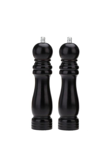 Set of 2 Black Pepper Salt Coffee Spice Grinder Wooden Manual Hand Grinder Salt Shakers 2 Pieces Black