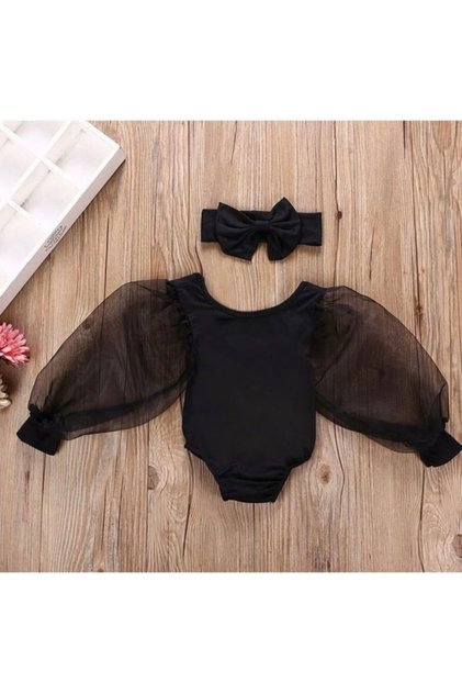 Tül Kollu Çocuk Body