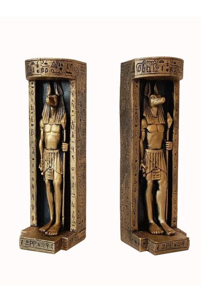 GÖKÇEN HOBİ Antik Mısır Anubis Ikili Mumluk Seti 19x6 Cm - 1
