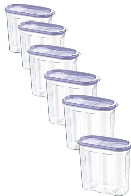 ® 6 Pieces 2-Lid Measuring Food Storage Box Container 2.4 Liter - sa940