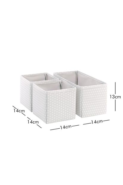 Ocean Home Textile Gri Dolap Çekmece Içi Çamaşır Düzenleyici Çocuk Odası Katlanır Saklama Kutusu Organizer Set - 3