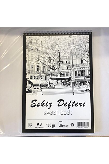 دفتر رسم A3 سبرالي A3 دفتر رسم 50 ورقة 100 جرام 297x420 ملم