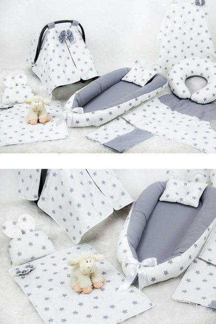 Full Set 9 Piece Need Products Plain Gray and Gray Star