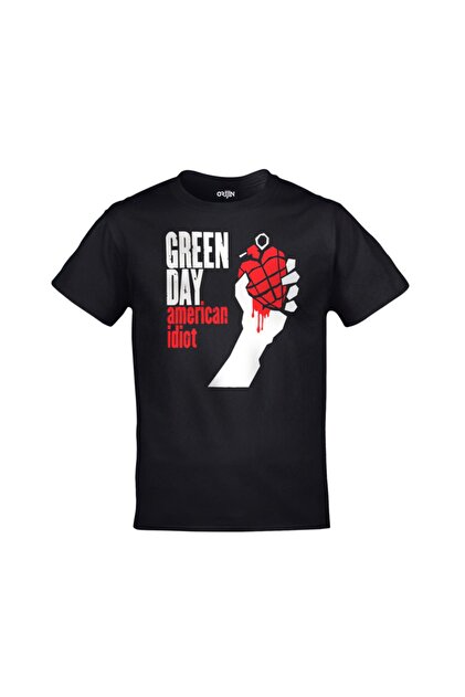 Orijin Tekstil Unisex Siyah Green Day American Idiot Baskılı