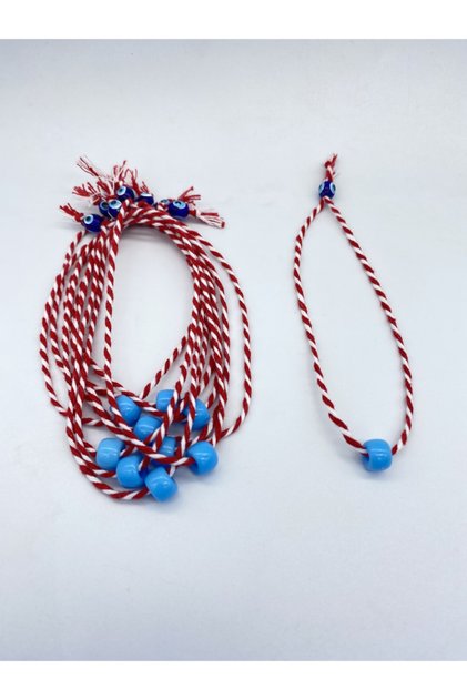 Blue Beaded Marteniçka Wishing Bracelet 5 Pieces