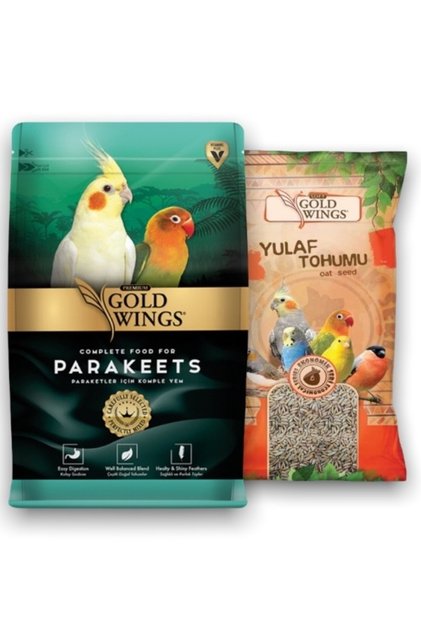 Paraket 1kg + Gold Wings Kuş Tamamlayıcı Ek Besin Yulaf 300gr Ikili Paket