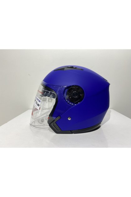Jk 512 Güneş Vizörlü Mat Mavi Açık Kask