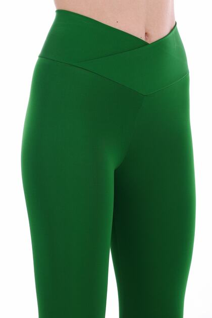 Women's 1 Size Slimming Green Cross Belt Tights