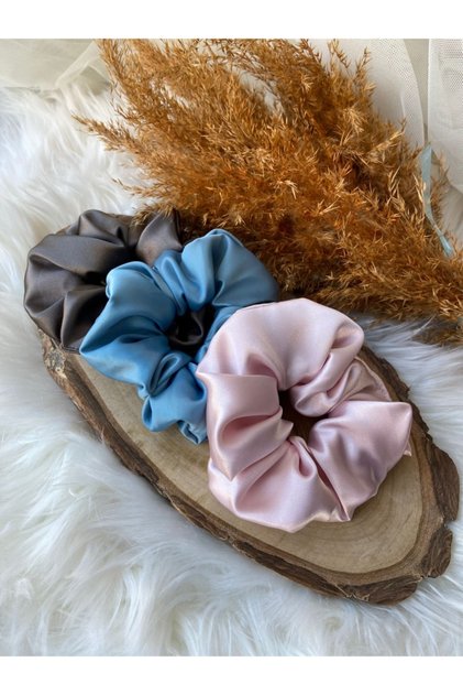 Women's 3-Piece Satin Hair Rubber Buckle Set