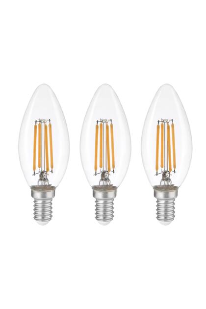 3'lü Rustik Led Ampul 8 Watt 3000k E14 Buji Led (gün Işığı) Erd-35x3