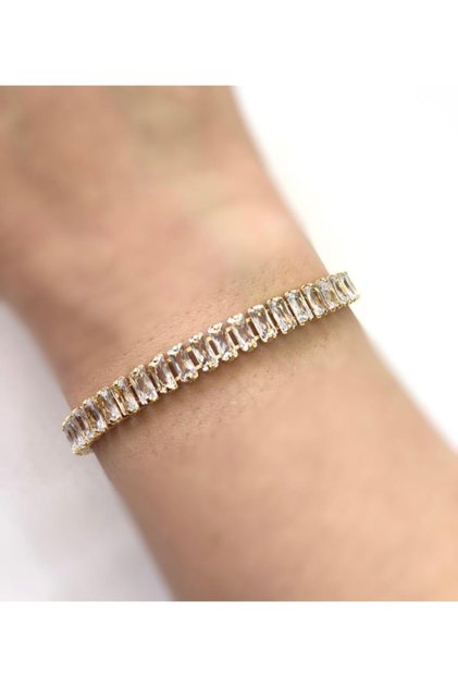 Nç Accessory Baguette Zircon Stone Waterway Bracelet