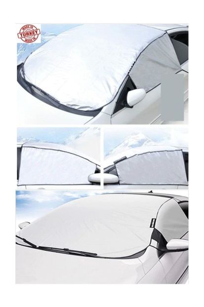 AutoEN Buzlanma Önleyici Araba Cam Üstü Kar Örtüsü Su Geçirmez Ön ve Yan Cam Koruma - 3