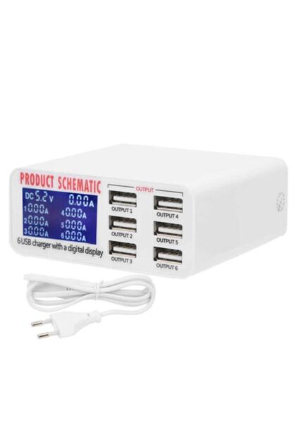 Tk Tech Sunshıne Product Schematıc Çoklu Usb Hızlı Şarj 6 Port