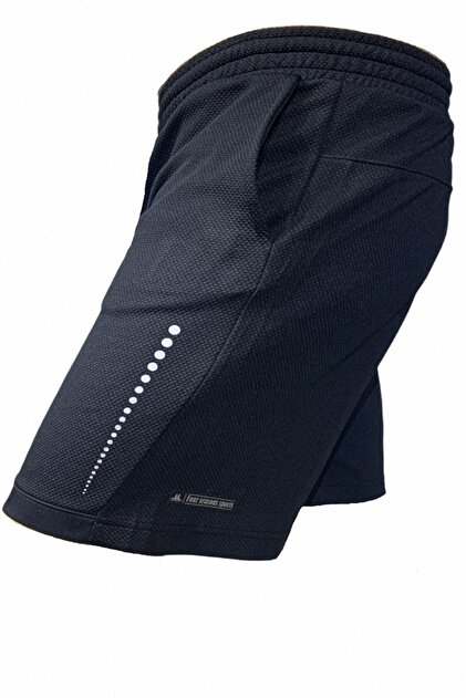 Men's Black and White Drop Printed Lightweight Casual Sports Fitness Running Shorts with Phone Pocket