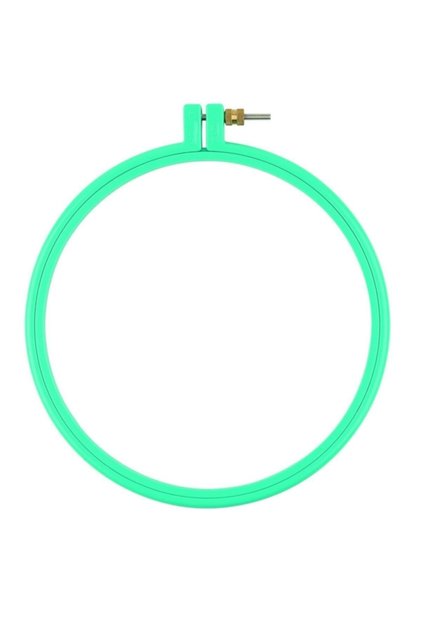 Plastic Embroidery Hoop with Screw, Turquoise