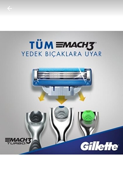 Gillette Mach3 Turbo Yedek Tıraş Bıçağı 4lü Traş Yedeği - 3