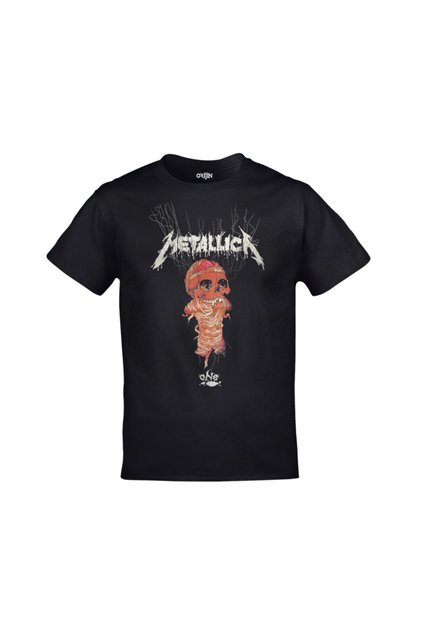 Unisex Black Metallica-One Printed T-Shirt