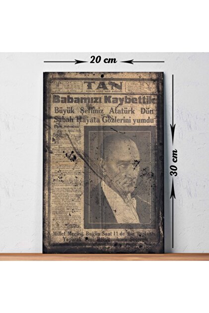 BirDünyaHediye 11 Kasım 1938 Gazete Atatürk Baskılı Retro Tablo 308 - 1