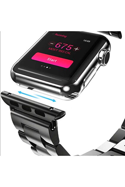 Genel Markalar Apple Watch 1 2 3 4 5 6 Serisi 40mm Uyumlu Yandan Klipsli Ayarlanabilir Metal Kordon (krd-04) - 4