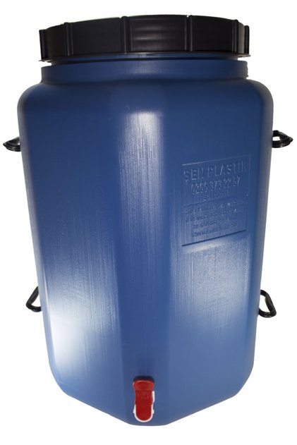 Musluklu 80 Litre Köşeli Içibeyaz Plastik Varil Zeytinyağı Bidonu
