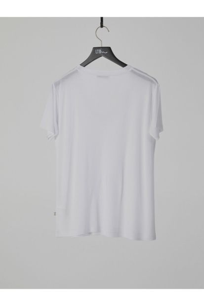 Ltb Kadın  Beyaz Kısa Kol V Yaka T-Shirt 012218000761450000 - 2