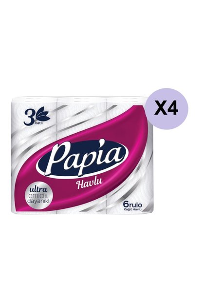 3 Katlı Havlu Kağıt 6 Rulo X 4=24 Adet