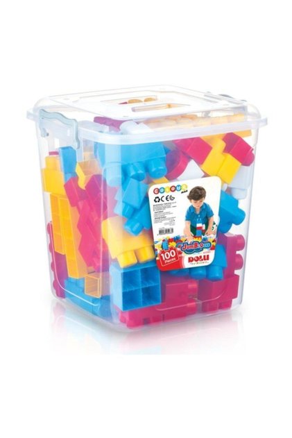 Mega Block 100 Pieces in Toy Crate - Standard Standard