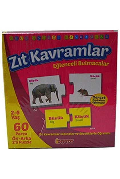 Diytoy Zıt Kavramlar 60 Parça Çift Taraflı Puzzle Orijinal Ürün