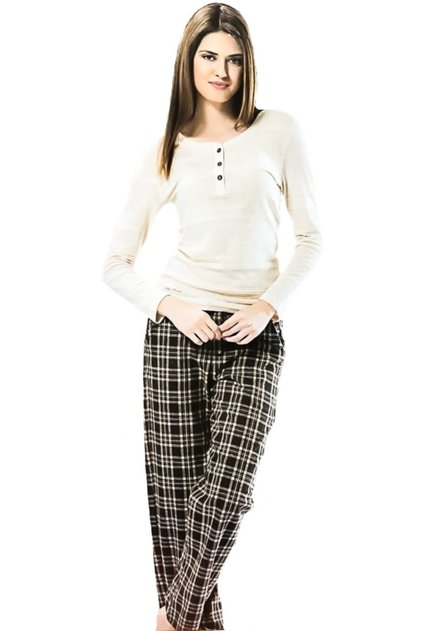 Women's Winter Modal Pajama Set Beige