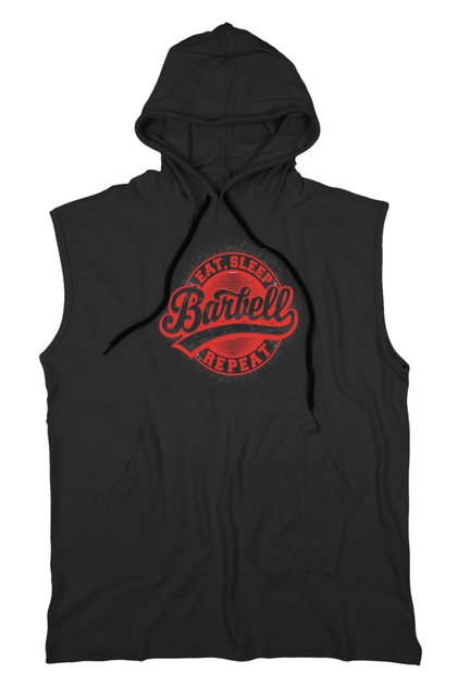 Barbell Unisex Hooded Sleeveless T-shirt Fitness Athlete