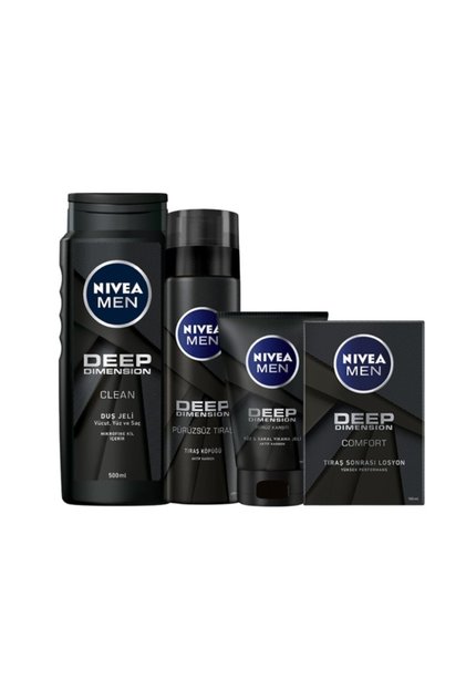 Deep Men Duş Jeli 500 Ml , Traş Köpüğü 200 Ml, Yüz & Sakal Jeli 100 Ml , Losyon 100 Ml