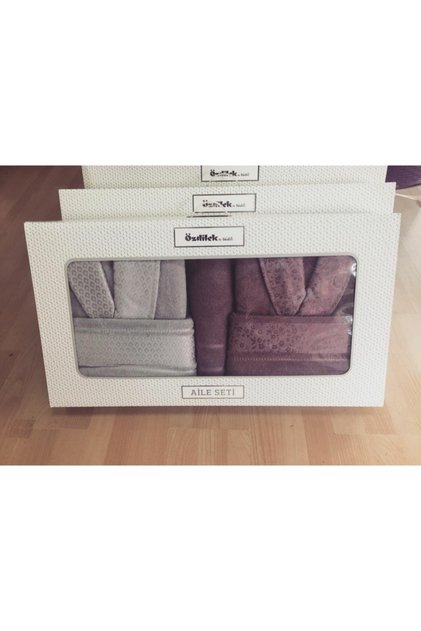 Camellia Happy Bathrobe Set 5 Piece Set Gray Plum